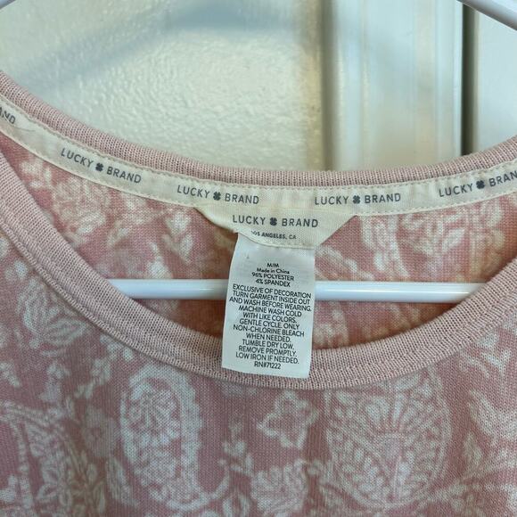 Lucky Brand Pink Short Sleeve Pajama Tee – Women’s Medium - Picture 2 of 4